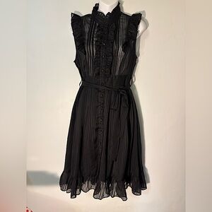 Twenty One brand sheer stripe dress Wednesday Addams medium goth party dress